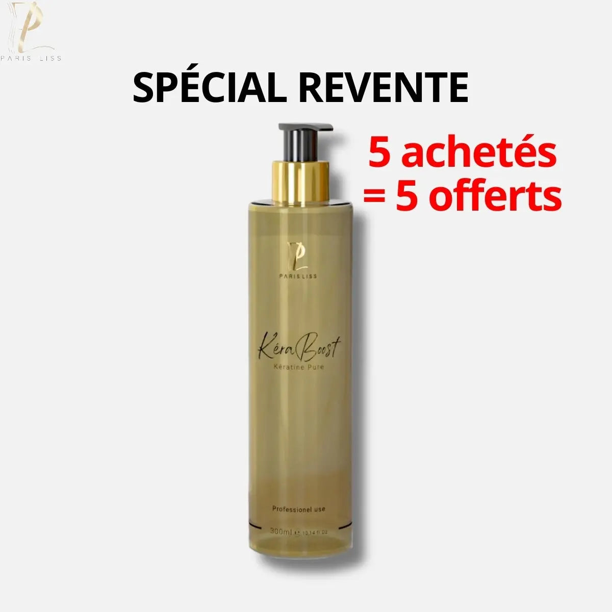 Lot 10 KERABOOST – Keratine Pure en Gel - 300 ML Paris Lisslissage-PARISLISS.COM