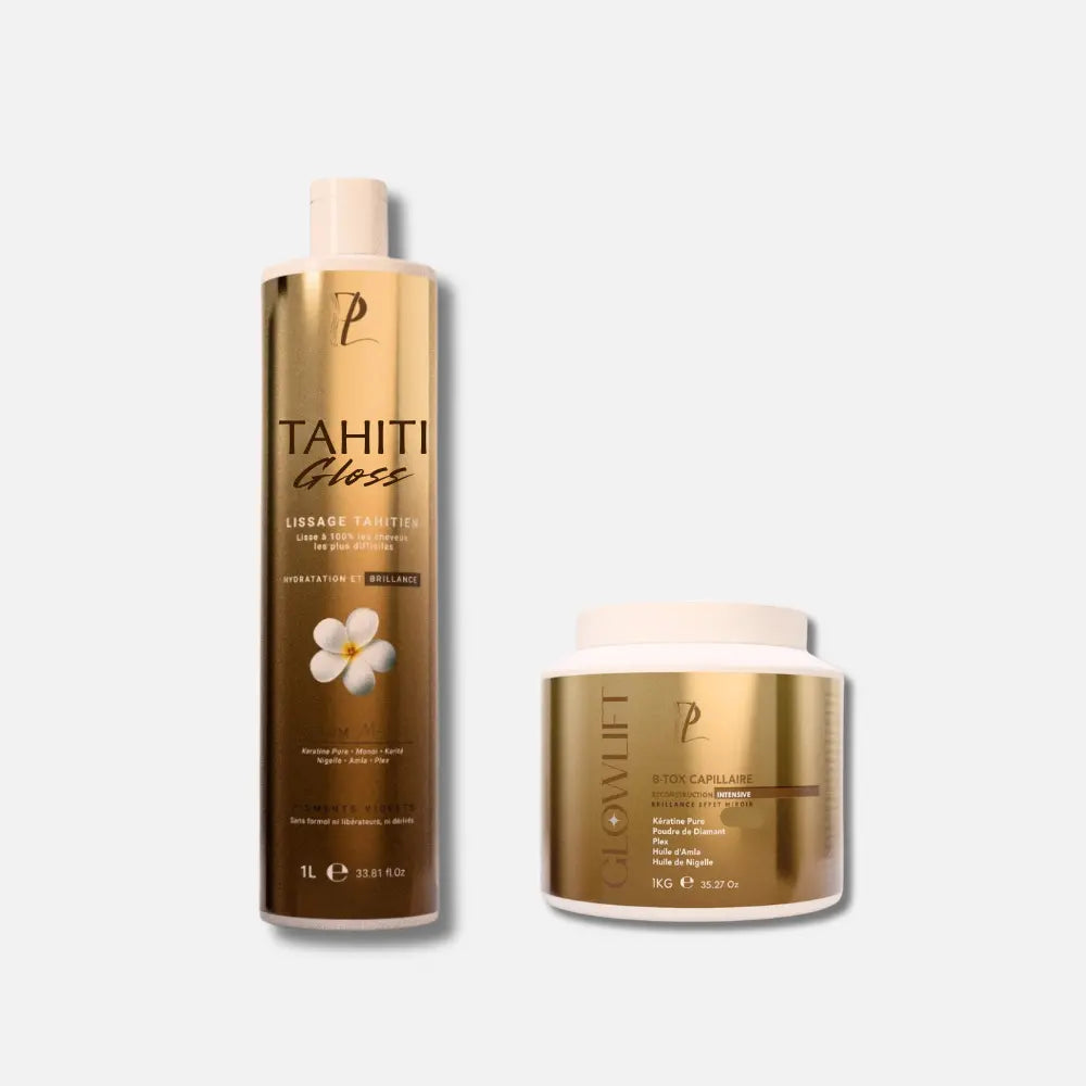 Lissage karité + Botox capillaire : Duo TAHITI GLOSS + Glow-Lift Ma boutiquelissage-PARISLISS.COM