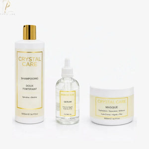 Kit entretien lissage KRYSTAL CARE - Shampoing Sans sulfates + Masque + Sérum - Paris Liss