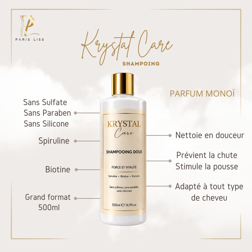 Kit entretien lissage - KRYSTAL CARE - Shampoing + Masque