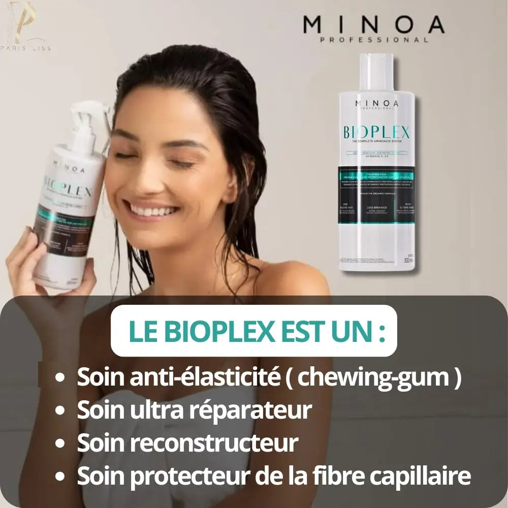 SOIN - MINOA - Traitement Plex Aminoacid anti-élasticité BIOPLEX - 500 ML MINOAlissage-PARISLISS.COM