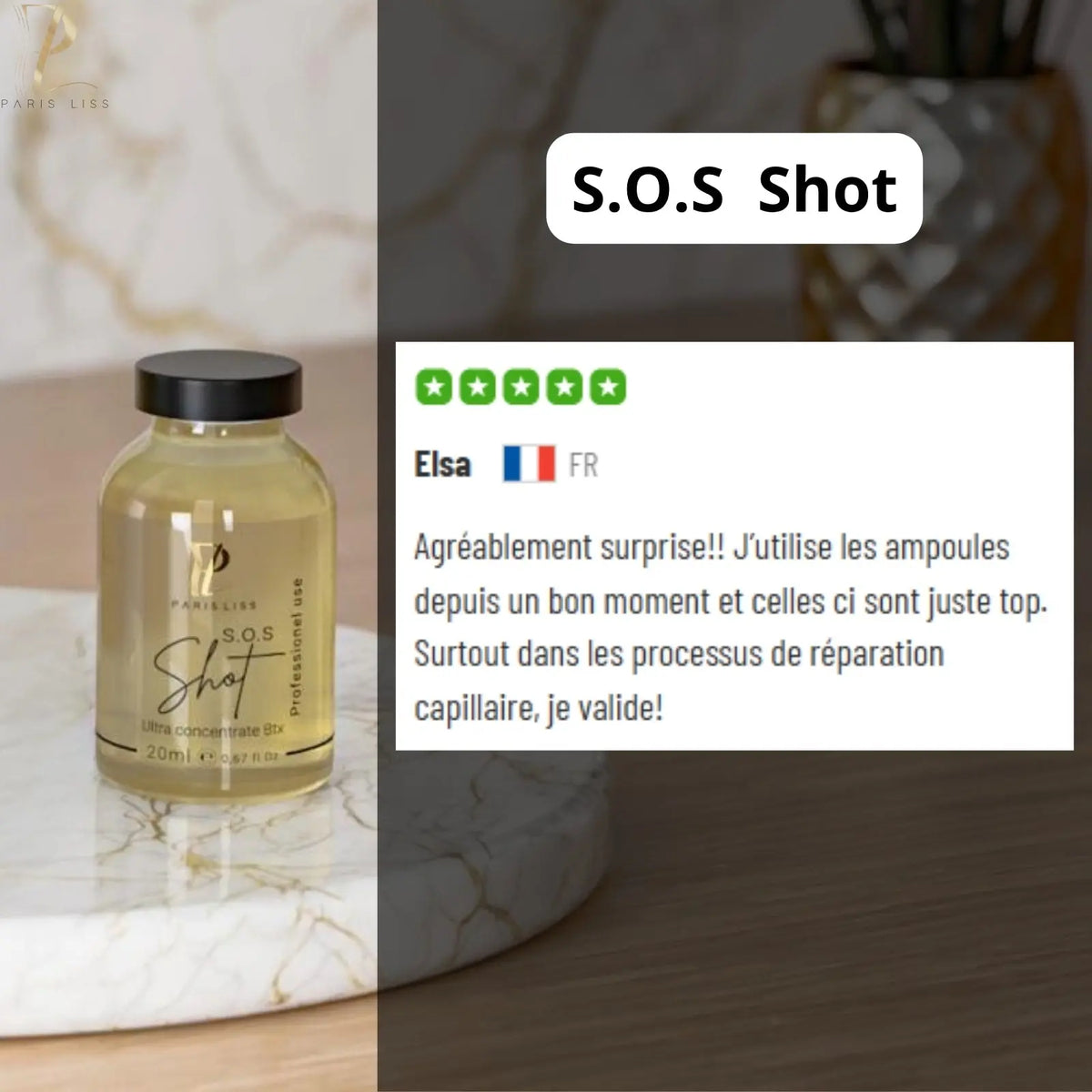 Lot 10 B0TOX - S.O.S   SHOT – Soin Express B0TOX concentré très puissant - 20 ML Paris Lisslissage-PARISLISS.COM