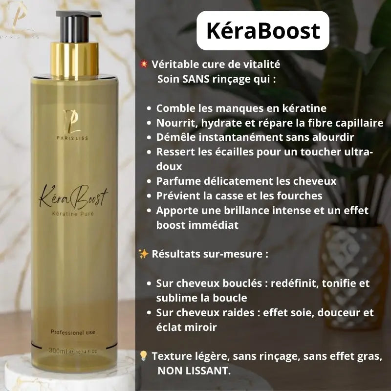 Lot 10 KERABOOST – Keratine Pure en Gel - 300 ML Paris Lisslissage-PARISLISS.COM