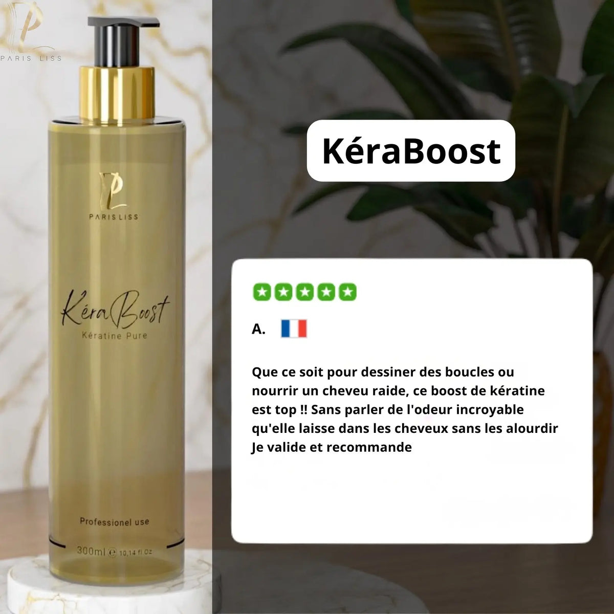 Lot 10 KERABOOST – Keratine Pure en Gel - 300 ML Paris Lisslissage-PARISLISS.COM